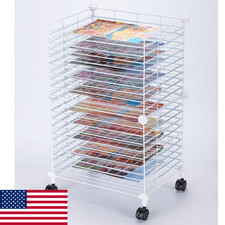 FDSDEFEN Art Drying Rack, 20 Removable Shelves, Wall/Tabletop Art Organizer