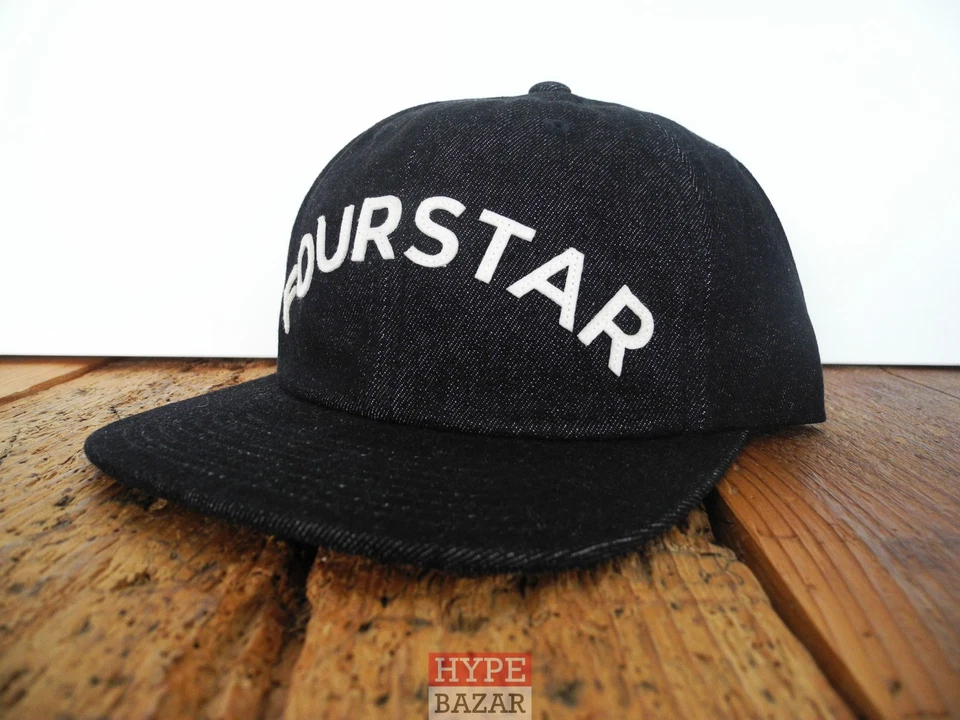 FOURSTAR CLOTHING ARCHED APPLIQUE STRAPBACK CAP NEW BLACK 4-STAR CLOTHING - Image 2 of 4