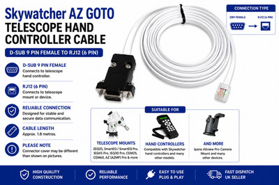 PC SKYWATCHER VIRTUOSO 90 AZ GOTO TELESCOPE HAND CONTROLLER CABLE & OTHER MODEL