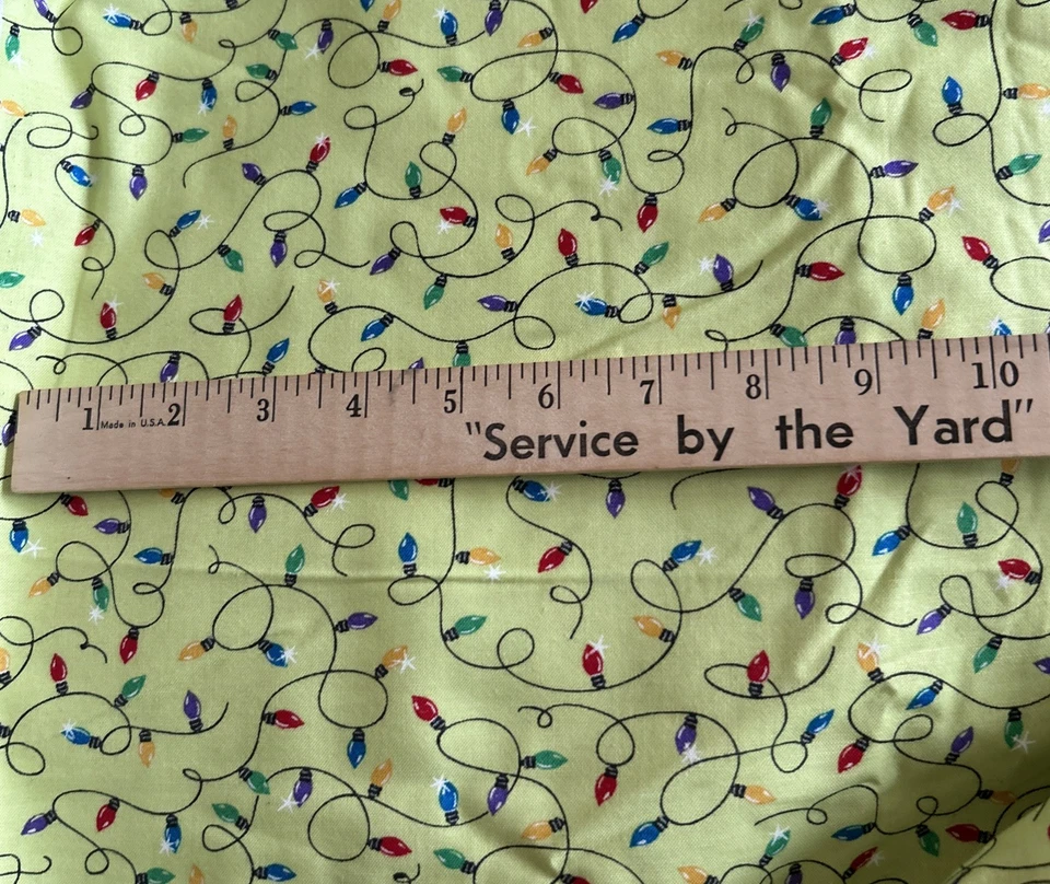 Cotton Christmas Lights Cotton Fabric Connecting Threads Jenni Calo FREE Ship - Image 4 of 4