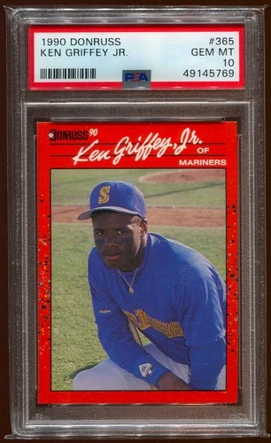 1990 Donruss #365 Ken Griffey Jr. PSA 10 Hall of Famer! 2nd year issue