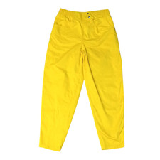 Vintage 90s Yellow Tapered snap front high waisted ankle pants 6 Short