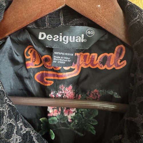 Desigual Damen Krokodil Mantel Jacke Gr. 40 Wildleder - Bild 3 von 5