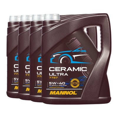 MANNOL 7727 CERAMIC ULTRA SAE 5W-40 Motoröl MB 228.5, BMW LL-01, 4x5 Liter