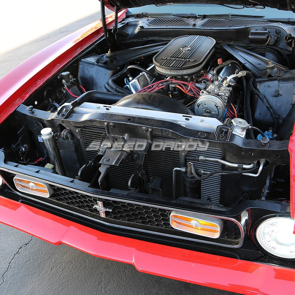 PARA 71-73 MUSTANG/COUNTRY SEDAN/SQUIRE 5-7,0 L V8 RADIADOR DE CARRERAS DE ALUMINIO DE 3 FILAS Foto 3 de 4