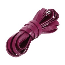 Flat Leather Cord 5.5 Yard 10mm Leather String Strips for DIY Crafts Rose Red