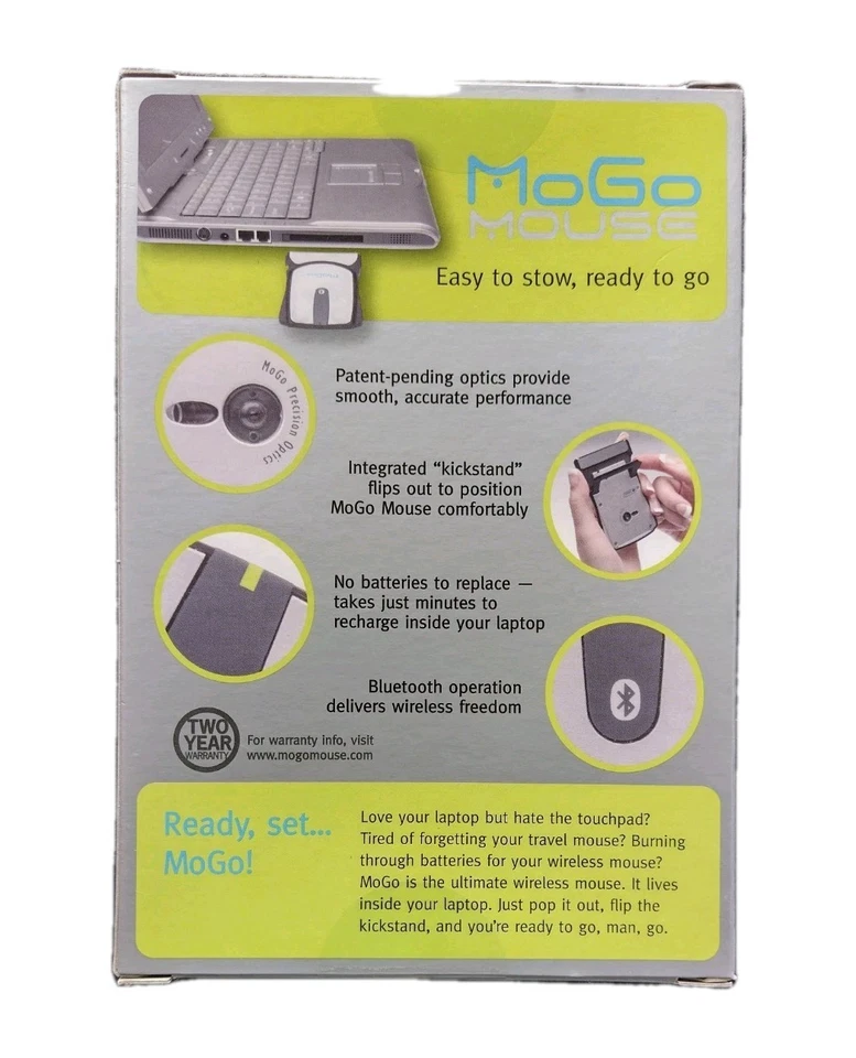 MoGo Mouse- Slim & Bluetooth - Rechargeable Inside Laptop PC Card Slot - Image 2 of 4