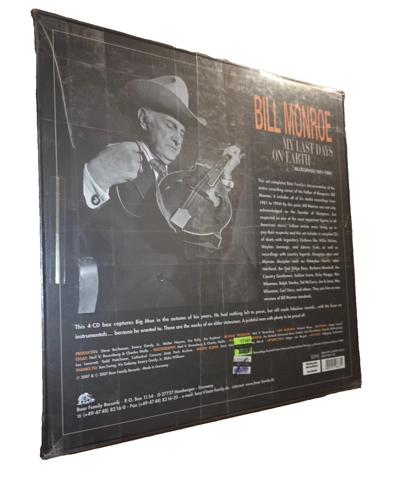 Sealed BILL MONROE MY LAST DAYS ON EARTH 1981 - 1994 BEAR FAMILY 8CD Box Set - Image 4 of 4