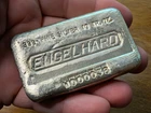 Vintage Engelhard 10 oz 999 Fine Silver Poured Ingot Low Serial Number W000038