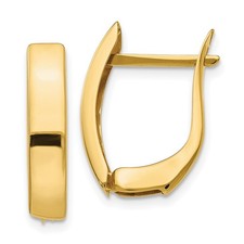 14K Yellow Gold Polished Hinged Post Hoop Earrings L-20 mm, W-5 mm 1.64gm
