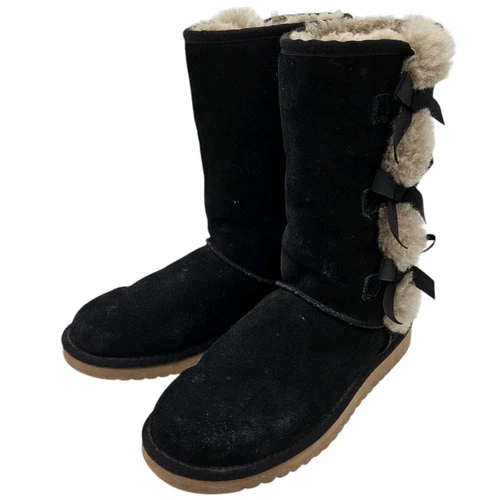 Stivali Koolaburra By UGG donna 8 Victoria alti metà polpaccio neri foderati in pelliccia 1015875