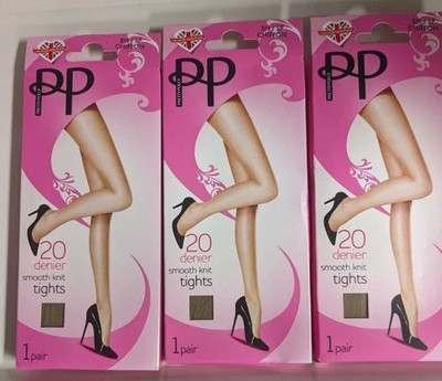 3er Pack Chiffon SM Pretty Polly 20 DEN Strumpfhosen Damen Alltag