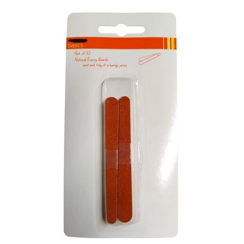 Emery Boards pack of 10 natural Cardboard Emery Boards Nail Files, Double sided
