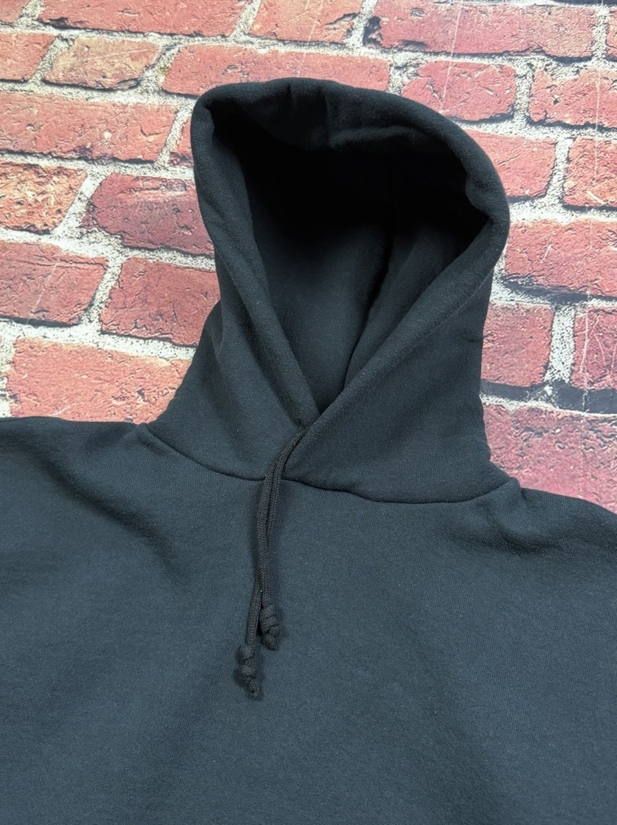 Vintage 90s Russell Athletic Hoodie Sweatshirt USA Made Black