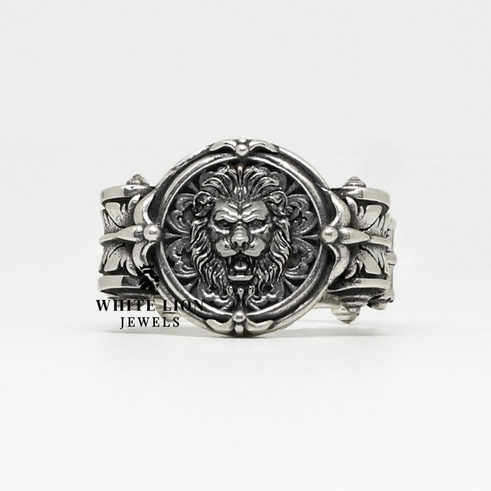 Unique Lion Animal 925 Sterling Silver Men Biker Rider Ring Birthday ...