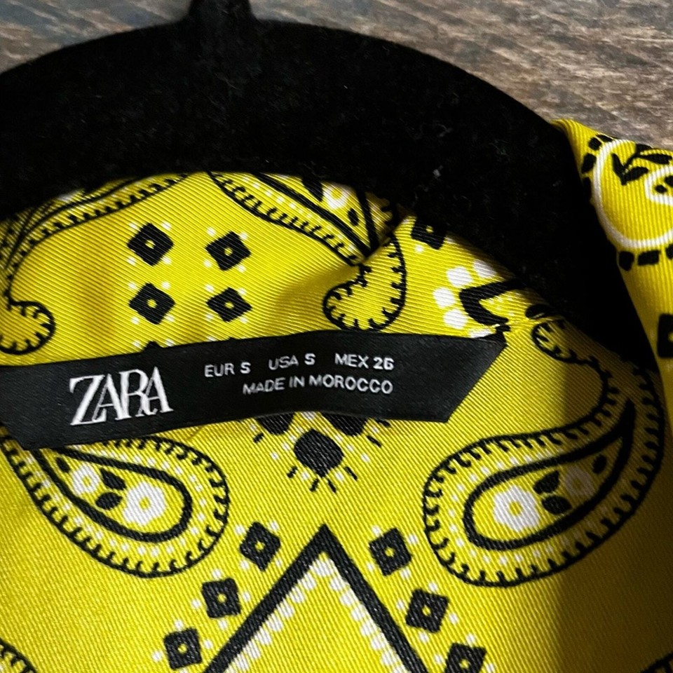 Zara Lime Green Paisley Print Twist Front Crop Top Size Small eBay