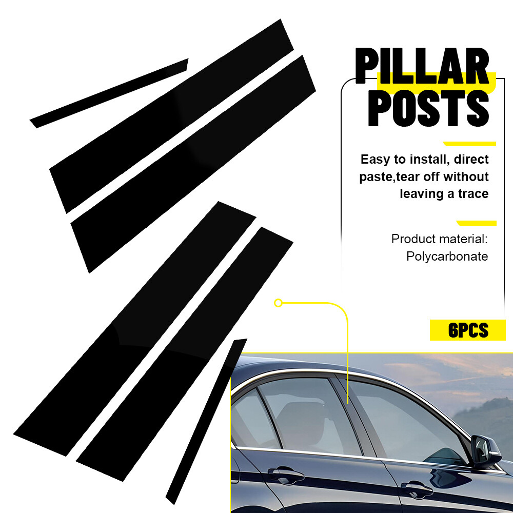 For BMW 3 Series F30 2013-2018 Gloss Black Vinyl Window Pillar Decal Door Trim I