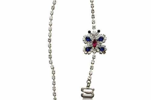 Women's 1 Pair Removable Replacement Rhinestone Bra Straps with Butterfly Detail - 第 2/2 張圖片