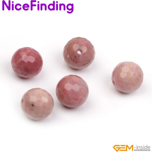 Natural Smooth Faceted Rhodonite Stone Beads For Jewelry Making 6,8,10,12,14mm - Picture 78 of 90