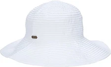 Sun 'N' Sand Classic Snap & Go Foldable Hat with Bow Trim (One Size - White)