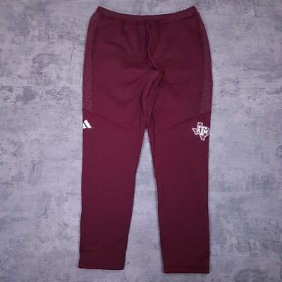 ADIDAS Texas A&M Aggies Tapered Sweatpants Joggers Mens Size LARGE Maroon