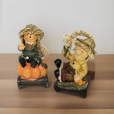 Adorable 2 Greenbrier Polystone Scarecrow Kids (F)