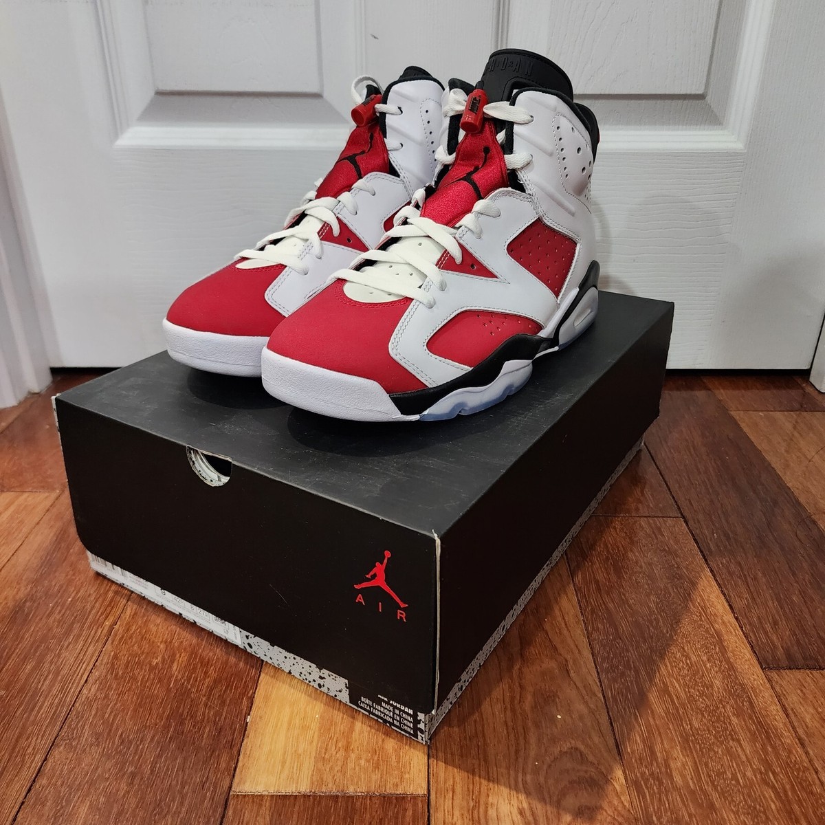 New B-Grade Air Jordan VI 6 Retro White Carmine Black Size 9 | eBay