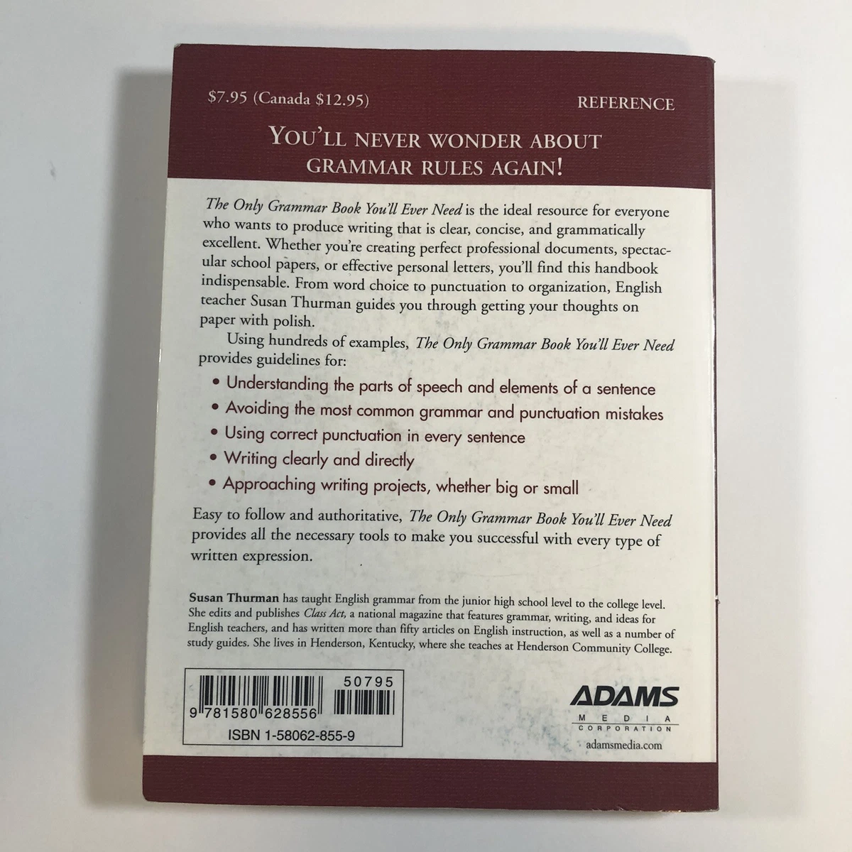 The Only Grammar Book You'll Ever Need by Susan Thurman ISBN 1580628559 |  eBay