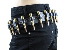 LEATHER BULLET BELT BIKER MOTORCYCLE METAL ROCKER PUNK CYBER FETISH STAGE GOTH