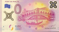 Ticket 0 Euro Polymer Ponte Rialto Italy 2017 Collector Small Number 030