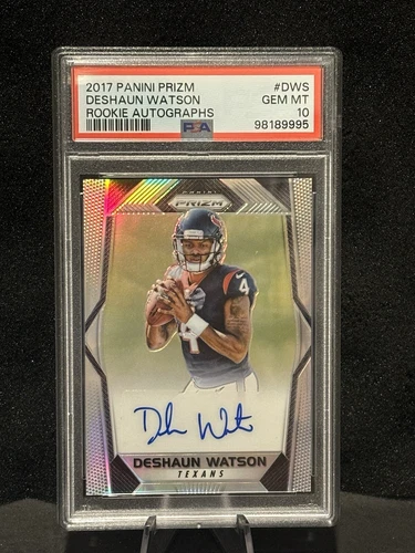 2017 Panini Prizm Deshaun Watson #RA-DWS Silver Rookie RC Autographs Auto PSA 10