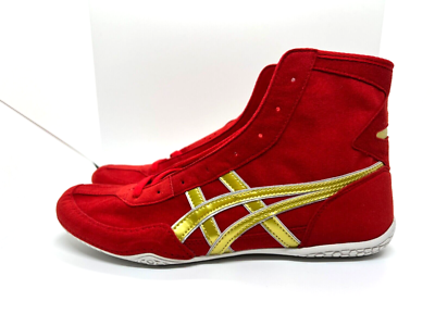 asics Boxing Wrestling Shoes Red Gold Line Silver EX-EO NEW TWR900