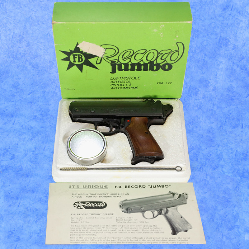 Vintage RECORD JUMBO in BOX Pellet Air Gun/Pistol GERMANY Working RARE