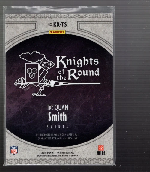 B1487- 2018 Panini Knights of the Round Rookie Memorabilia #35 Tre'Quan Smith - Image 2 of 2