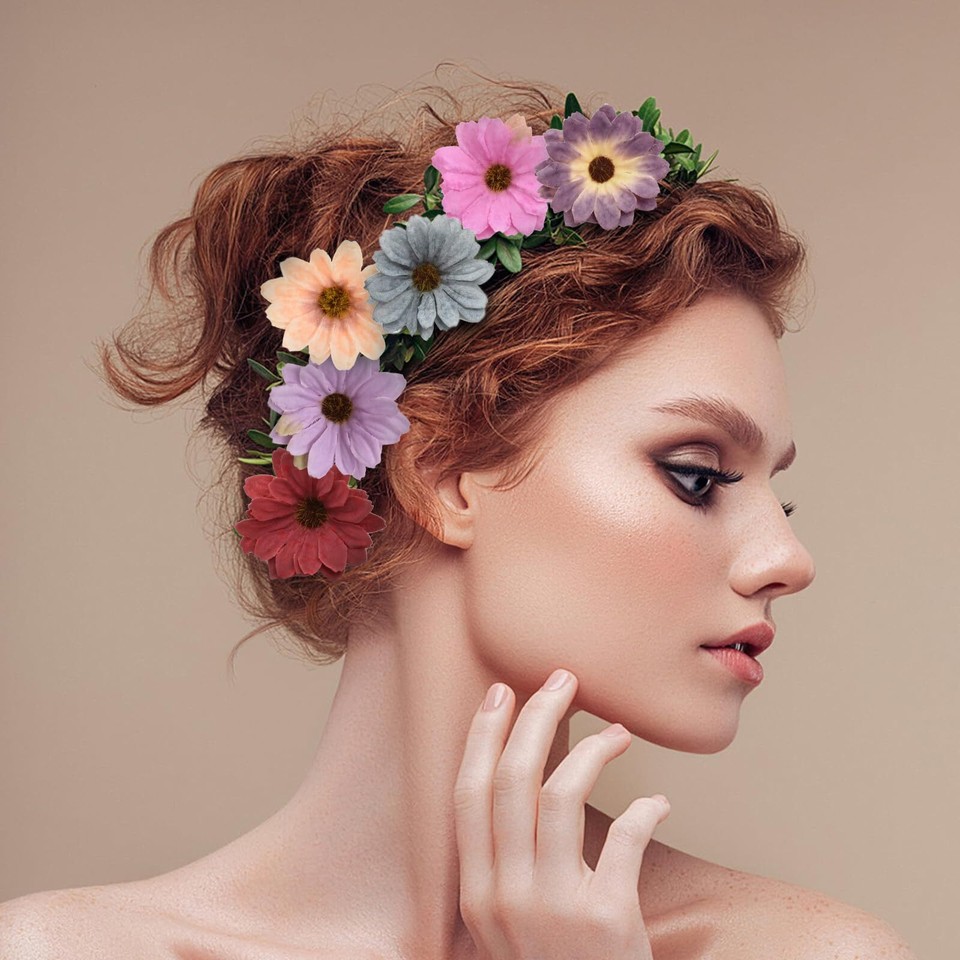 50PCS Artificial Daisy Flower Heads 7cm Fake Daisy Flowers Head Silk