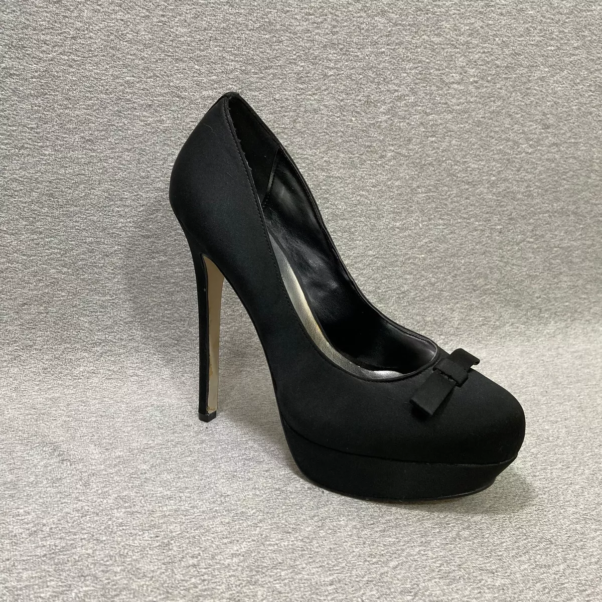 Shoedazzle Shoes Women s Size 7 Black Tamryn Platform Bow Slip on