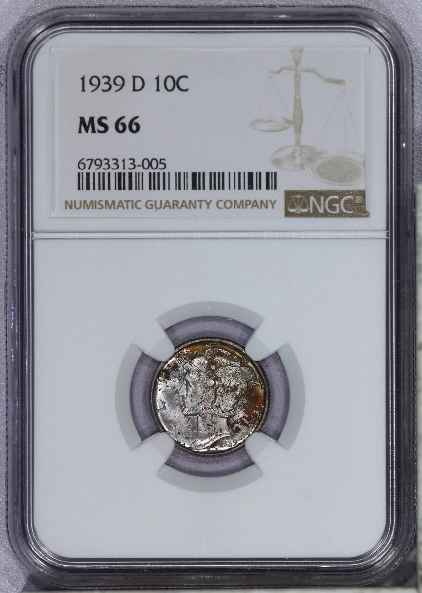MS 66 Graded 1939 Year Mercury Dimes (1916-1945) for sale | eBay