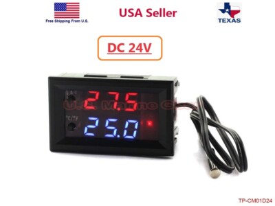 24V Thermostat Controller Switch Temperature Sensor Digital LED Microcomputer