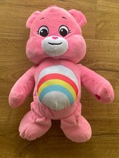 2022 Basic Fun 15" Pink Cheer Rainbow Belly Bear Plush Care Bears Excellent