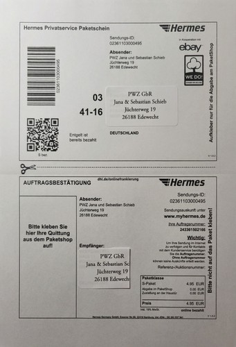 100 Original DHL Versandetiketten A4 selbstklebend auch Hermes Paketschein NEU