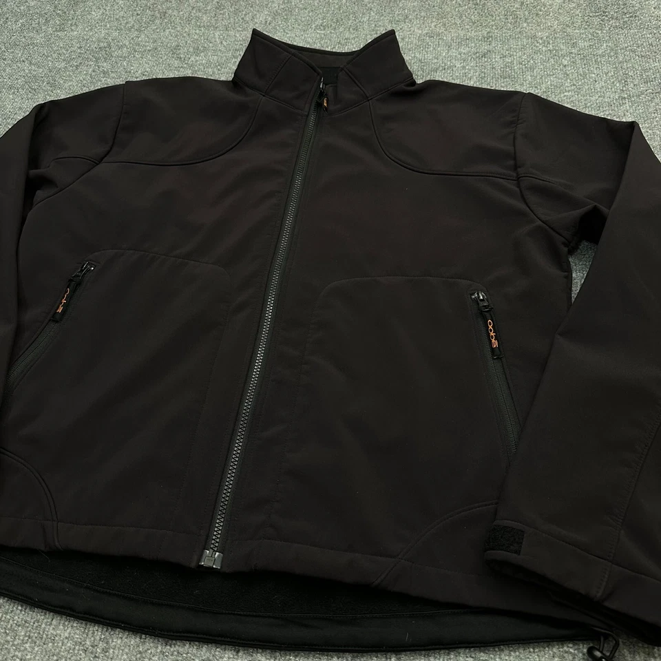 Chaqueta softshell negra Oobe para mujer XL cremallera completa forrada de lana cuello falso bolsillos con cremallera Foto 2 de 4