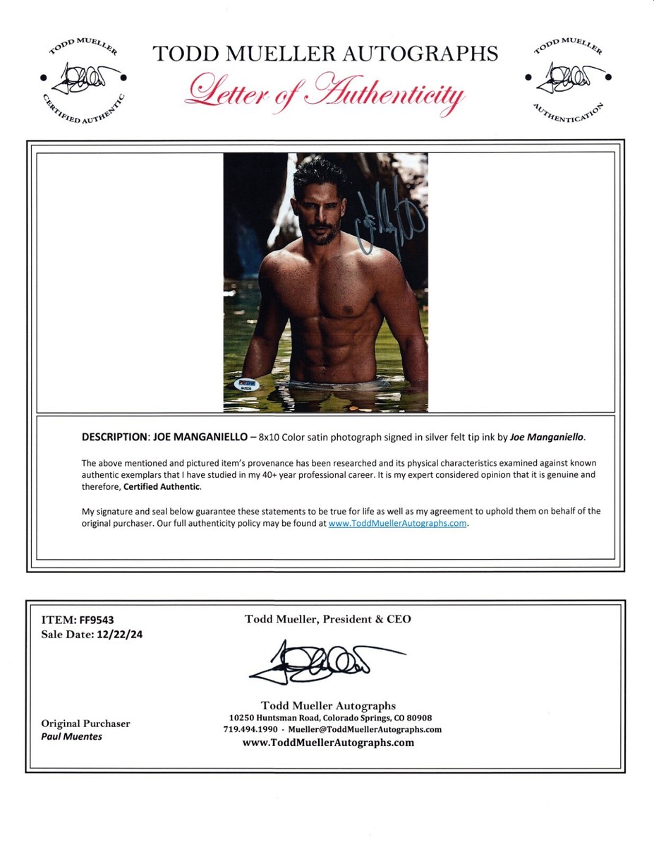 JOE MANGANIELLO AUTOGRAPH SIGNED 8X10 COLOR SEXY PHOTO MAGIC MIKE