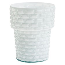 Orchideentopf Glas Zylinder Mauer Übertopf Blumentopf Pflanzgefäß 13x16cm Ziegel