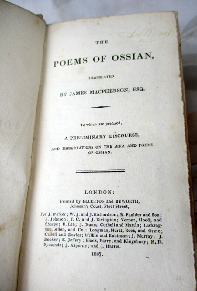 THE POEMS Of OSSIAN,1807,Translated by J. Macpherson | eBay