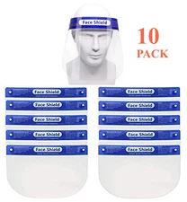 Tektrum Reusable Safety Face Shield for Face Eye Head Protection (10 Pack)