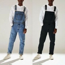 Mens Dungarees Overalls Denim Bib Pants Casual Cargo Trousers Jumpsuit Romper