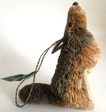 Kurt Adler WOLF Bottle Brush Woodland Animal Christmas Ornament Rustic Cabin