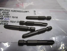 #3Phillips 1/4"Hex 1-15/16"OAL Extra Hard Power Bit QTY 5