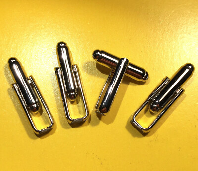 Lot of 4 Cuff Links Backs Findings NICKEL PLATED Silver Tone Bullet Style Posts