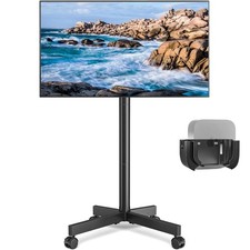 Rfiver Mobile TV Cart Rolling Stand for 23-65 Inch Screens, 23"-65  , Black